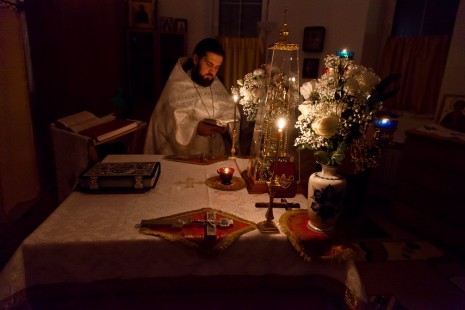 Великое Повечерие и Рождественская Утреня в Александро-Невском храме Красноармейска, 7 января 2015 года