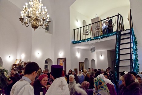 Великое Повечерие и Рождественская Утреня в Александро-Невском храме Красноармейска, 7 января 2015 года