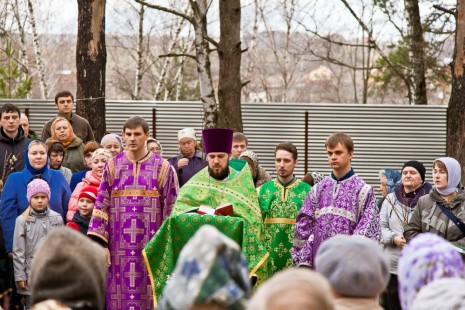 Чин освящения колоколов в Вербное воскресение Александро-Невский храм Красноармейска, апрель 2013 года